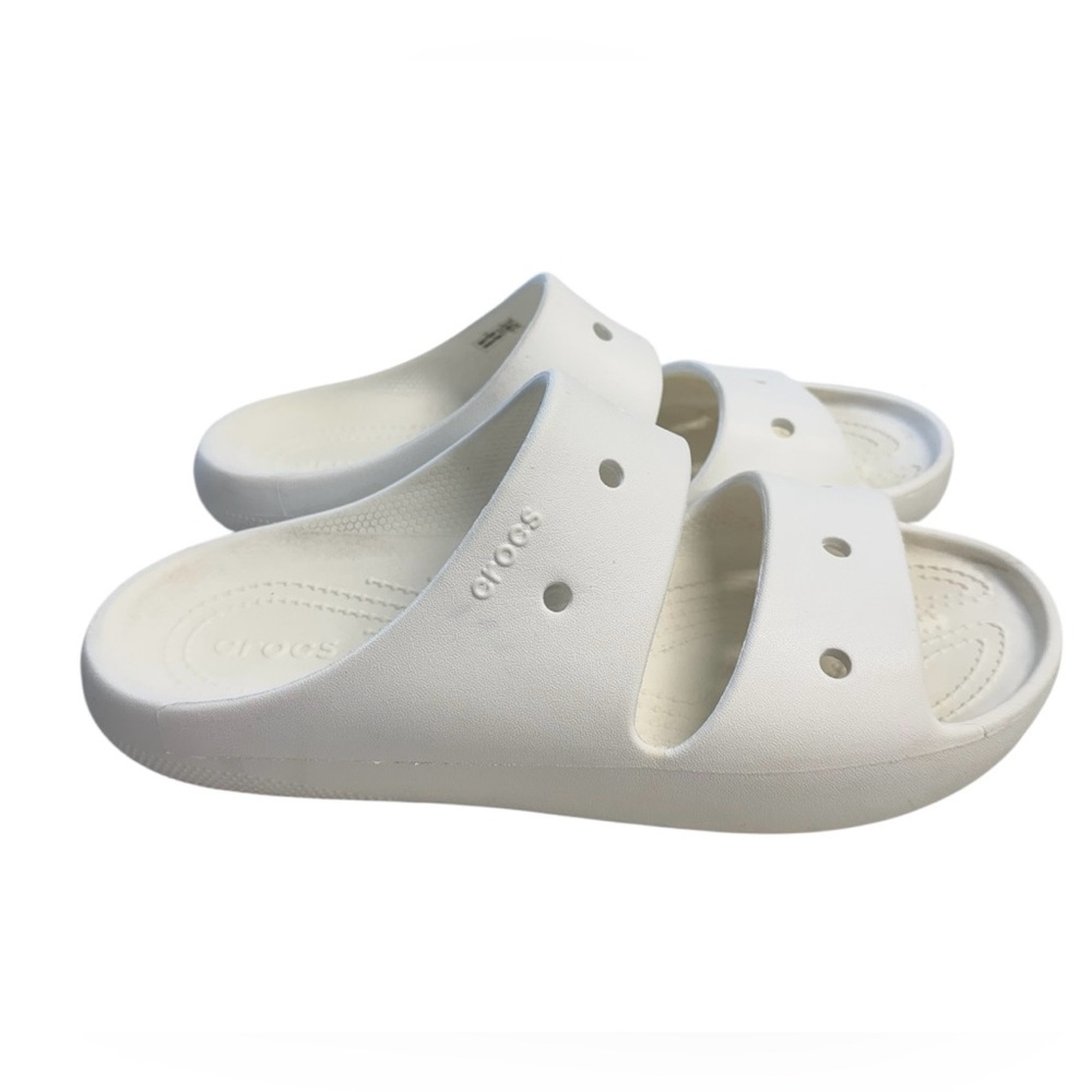 CROCS Classic White Slide Sandals Women’s Size 9   Mens 7